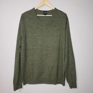 J. Crew XLarge Slim Long Sleeve Green Cotton V-neck Sweater